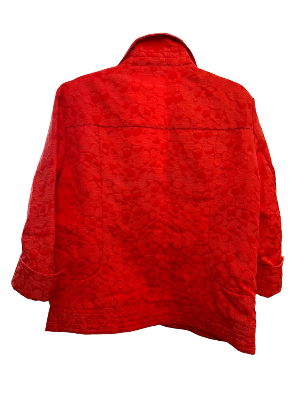 Patchington Red Textured Jacquard S Jacket Blazer Coastal Grandmother - Picture 3 of 7
